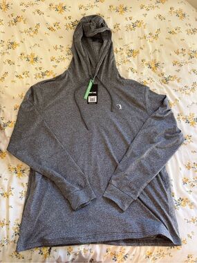 Men's Heather Gray Performance Hoodie with Subtle Logo